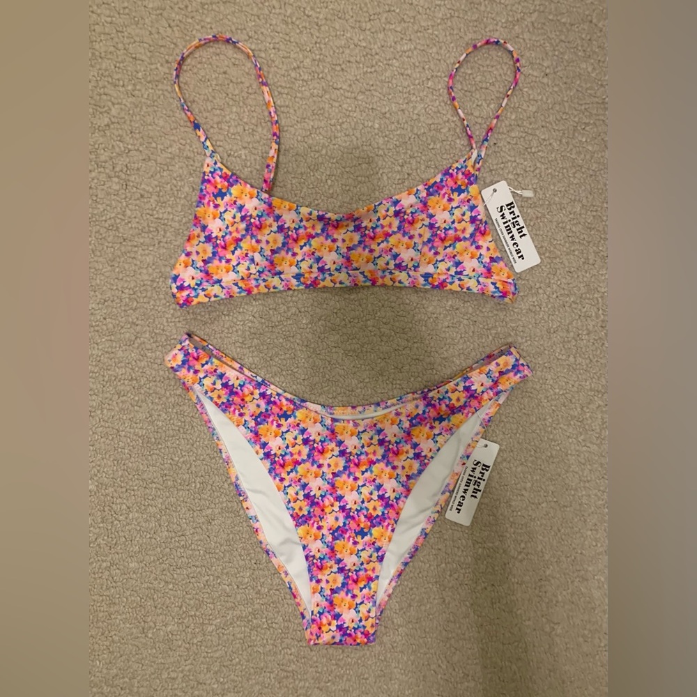 NWT Bright Swimwear Night Floral FULL SET SWIMSUIT